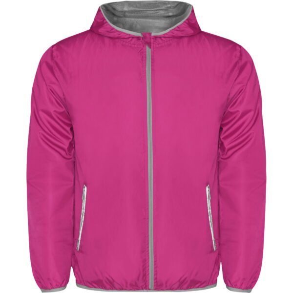 Giacca a Vento con Cappuccio - Rosa Fluo