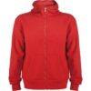 Felpa con Zip e Cappuccio 280 g - Rosso