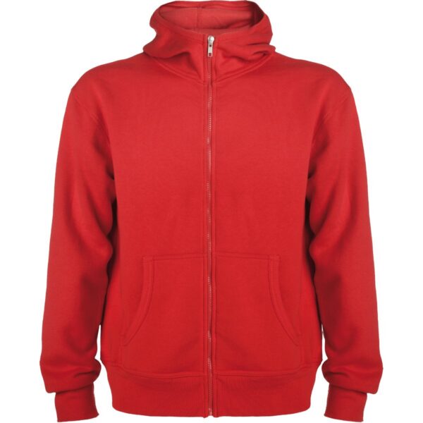 Felpa con Zip e Cappuccio 280 g - Rosso