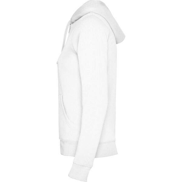 Felpa Donna con Zip e Cappuccio - Bianco vista 2