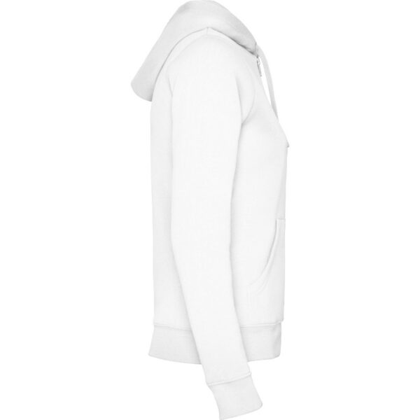 Felpa Donna con Zip e Cappuccio - Bianco vista 3