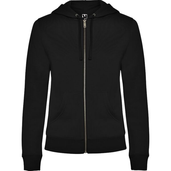 Felpa Donna con Zip e Cappuccio - Nero