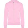 Felpa Donna con Zip e Cappuccio - Rosa Chiaro