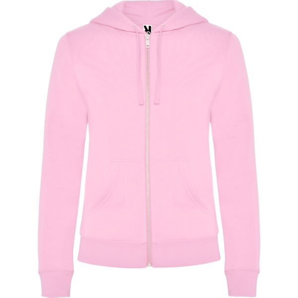 Felpa Donna con Zip e Cappuccio - Rosa Chiaro