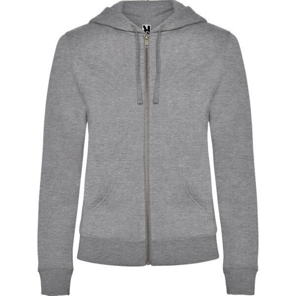 Felpa Donna con Zip e Cappuccio - Grigio Vigore
