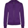 Felpa Donna con Zip e Cappuccio - Porpora