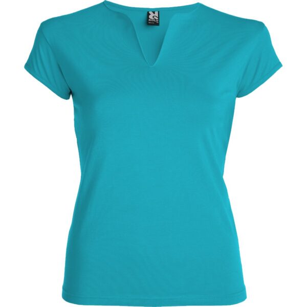 T-Shirt Donna Stretch Scollo a V - Turchese
