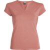 T-Shirt Donna Stretch Scollo a V - Arancione Clay