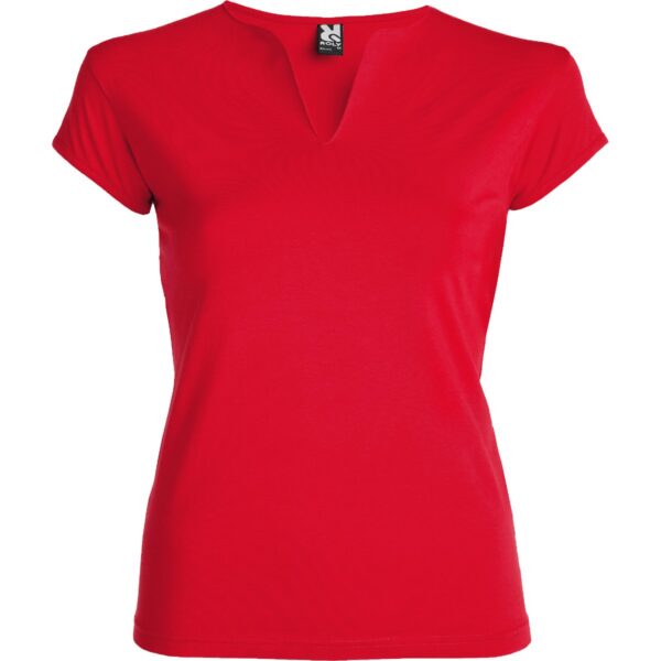 T-Shirt Donna Stretch Scollo a V - Rosso