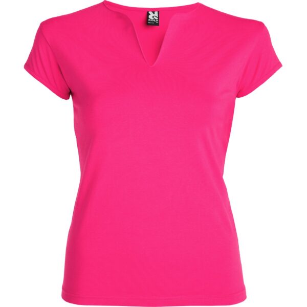 T-Shirt Donna Stretch Scollo a V - Rosa Orchidea