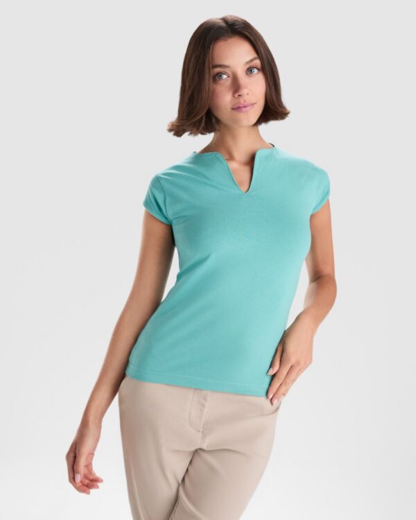 T-Shirt Donna Stretch Scollo a V - dettaglio 1