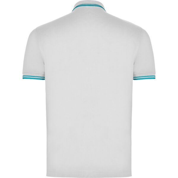 Polo Cotone Pettinato 230 g - Bianco/Turchese vista 1