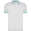 Polo Cotone Pettinato 230 g - Bianco/Turchese