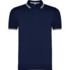 Polo Cotone Pettinato 230 g - Blu Navy/Bianco