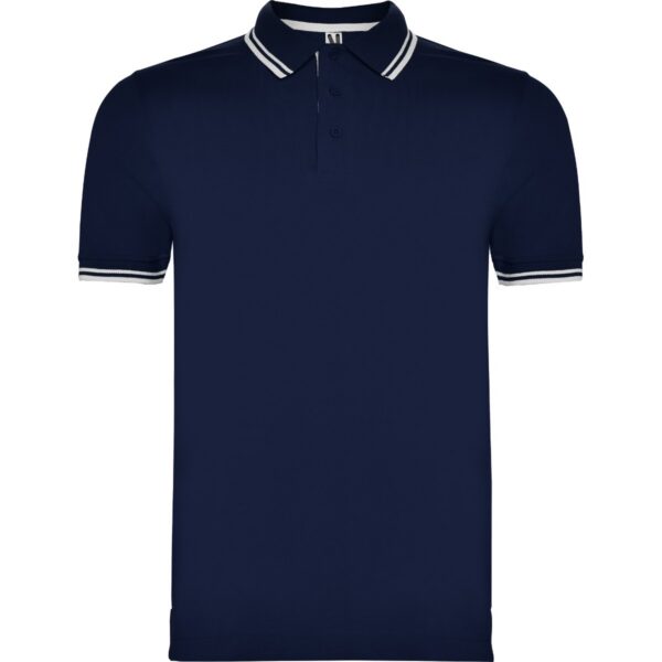 Polo Cotone Pettinato 230 g - Blu Navy/Bianco
