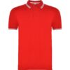 Polo Cotone Pettinato 230 g - Rosso/Bianco