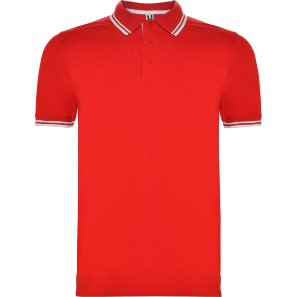 Polo Cotone Pettinato 230 g - Rosso/Bianco