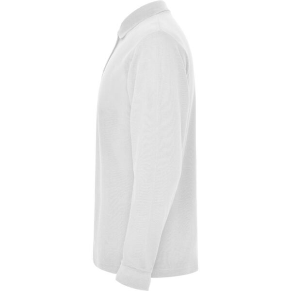 Polo Manica Lunga in Cotone - Bianco vista 2