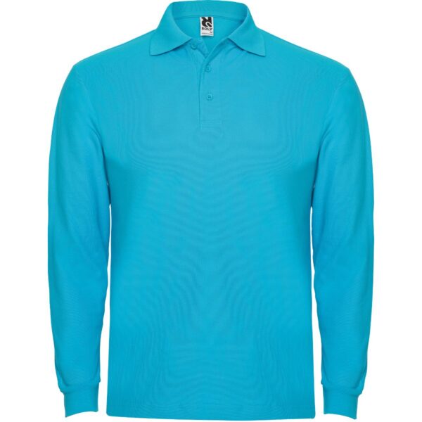 Polo Manica Lunga in Cotone - Turchese