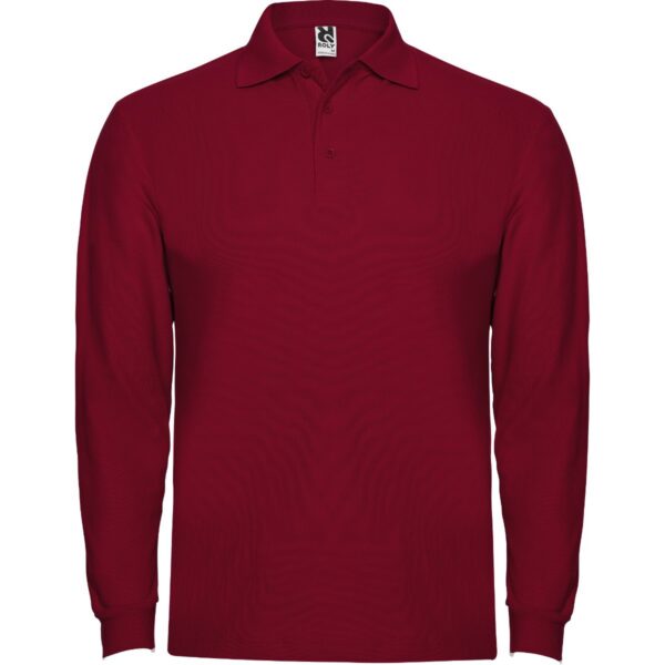 Polo Manica Lunga in Cotone - Granata