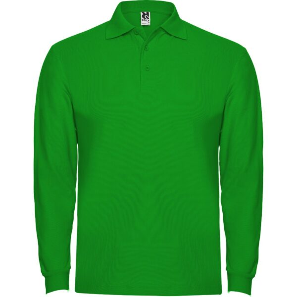 Polo Manica Lunga in Cotone - Verde Prato