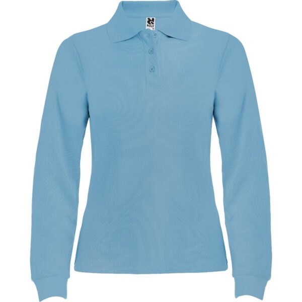 Polo Donna Manica Lunga - Celeste