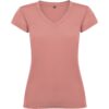 T-Shirt Donna Scollo a V - Arancione Clay