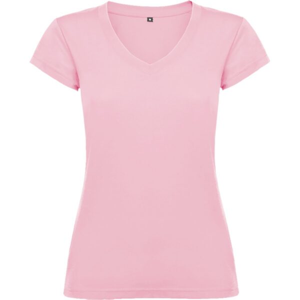 T-Shirt Donna Scollo a V - Rosa Chiaro