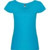 T-Shirt Donna Scollo Ampio - Turchese