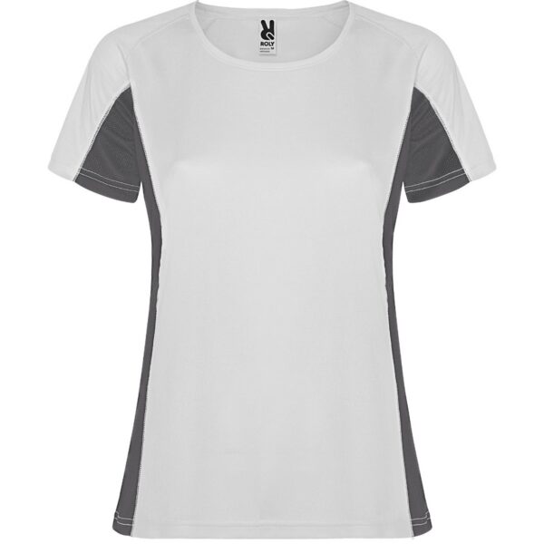 T-Shirt Tecnica Bicolore Donna - Bianco/Piombo Scuro