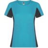 T-Shirt Tecnica Bicolore Donna - Turchese/Piombo Scuro