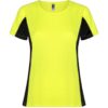 T-Shirt Tecnica Bicolore Donna - Giallo Fluo/Nero