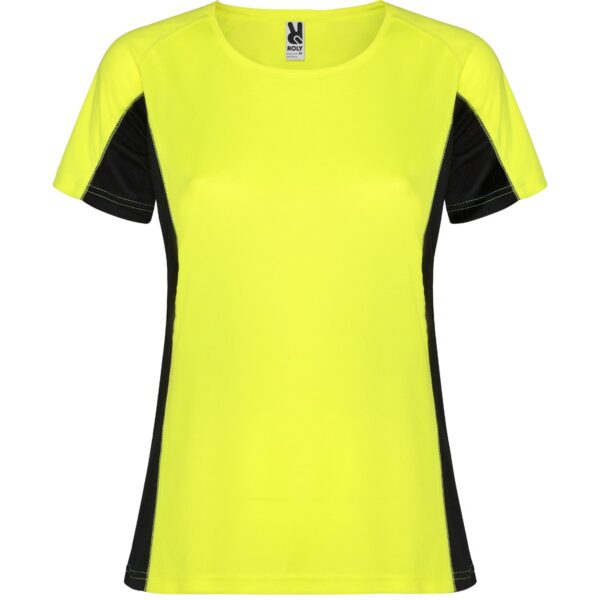 T-Shirt Tecnica Bicolore Donna - Giallo Fluo/Nero