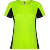 T-Shirt Tecnica Bicolore Donna - Verde Fluo/Nero