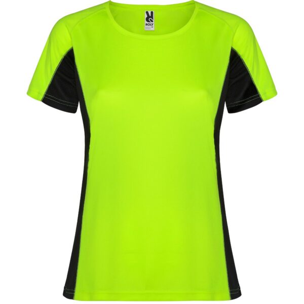 T-Shirt Tecnica Bicolore Donna - Verde Fluo/Nero