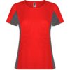 T-Shirt Tecnica Bicolore Donna - Rosso/Piombo Scuro