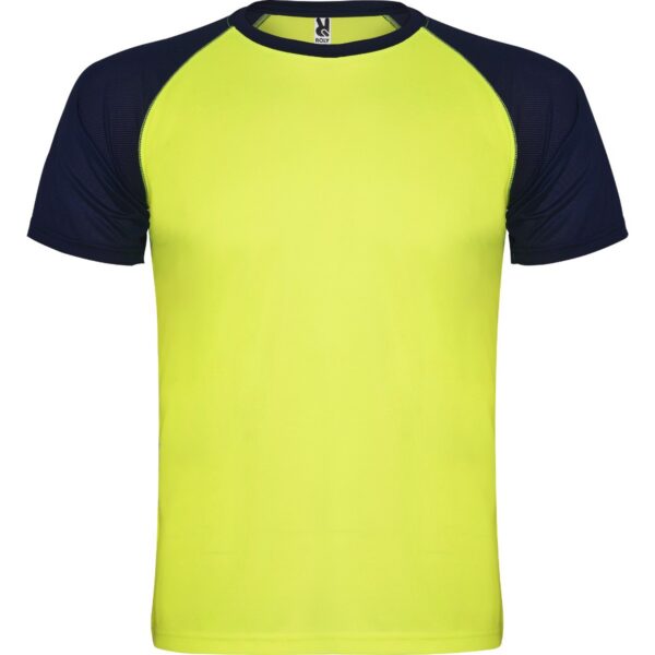 T-Shirt Tecnica Bicolore - Giallo Fluo/Blu Navy