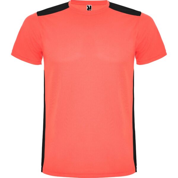 T-Shirt Tecnica Bicolore - Corallo Fluo/Nero