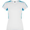T-Shirt Tecnica Donna - Bianco/Turchese