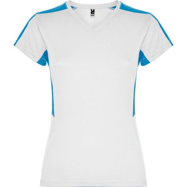 T-Shirt Tecnica Donna - Bianco/Turchese