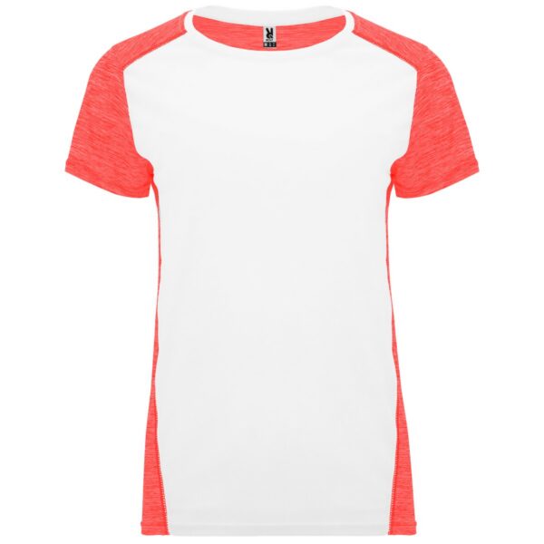 T-Shirt Tecnica Donna - Bianco/Corallo Fluo Vigorè