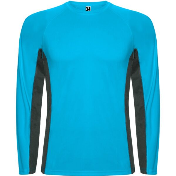 T-Shirt Tecnica Manica Lunga - Turchese/Piombo Scuro