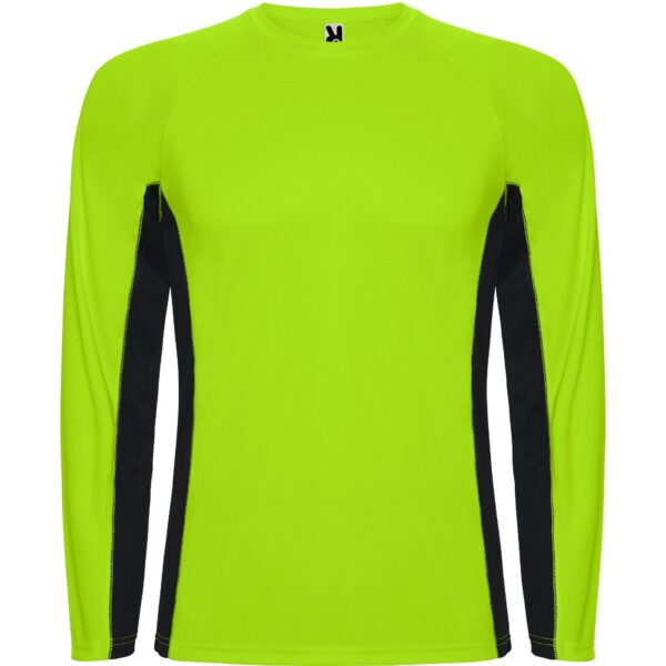 T-Shirt Tecnica Manica Lunga - Verde Fluo/Nero
