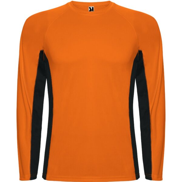 T-Shirt Tecnica Manica Lunga - Arancione Fluo/Nero