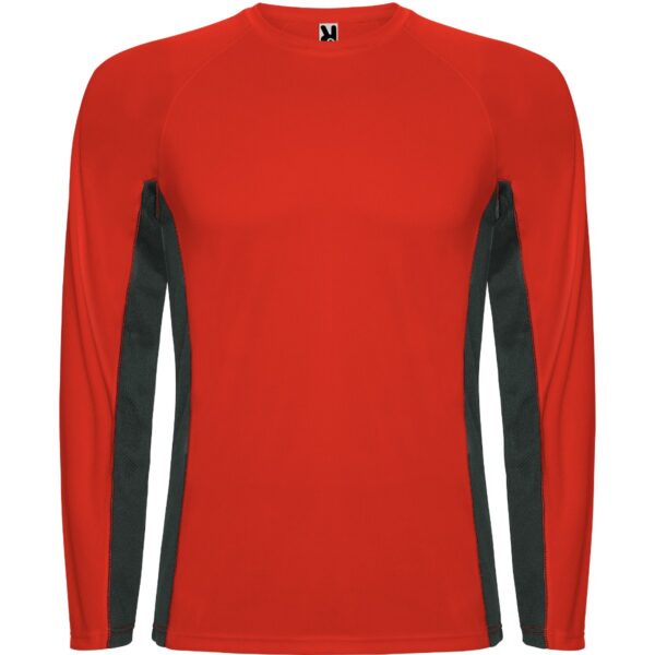 T-Shirt Tecnica Manica Lunga - Rosso/Piombo Scuro
