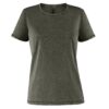 T-Shirt Donna Effetto Lavato - Verde Militar Scuro