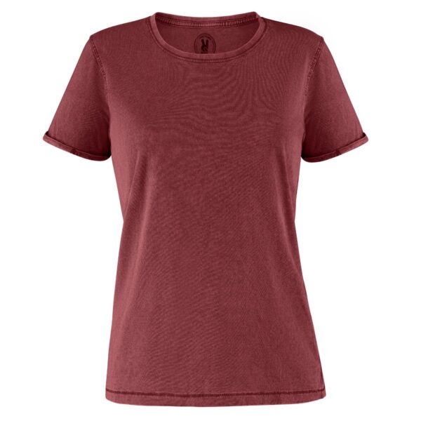 T-Shirt Donna Effetto Lavato - Granata