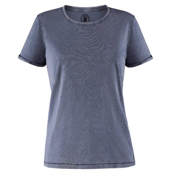 T-Shirt Donna Effetto Lavato - Blu Denim