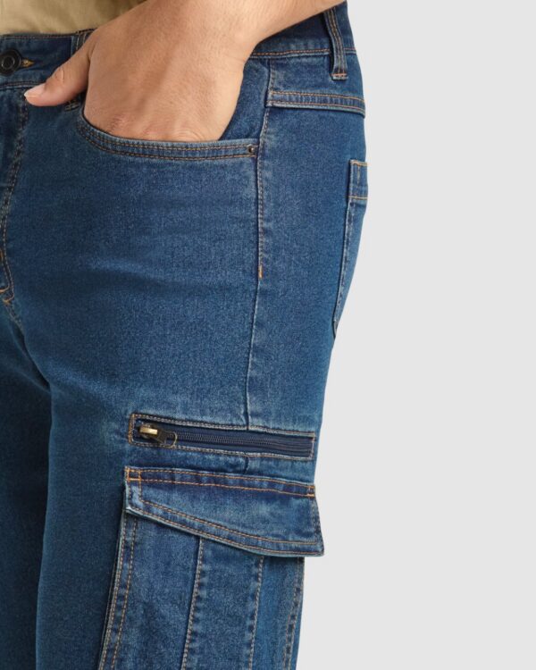 Short multitasche in denim - dettaglio 1