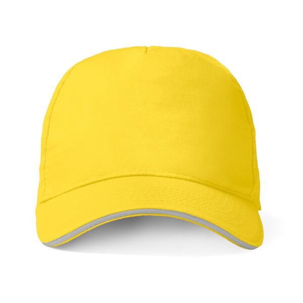 Cappellino a 5 pannelli realizzato in cotone - Giallo